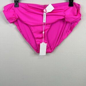 NWT Trina Turk Swim Bottom Tab Side Hipster Size 14 Fushia Hot Neon Pink